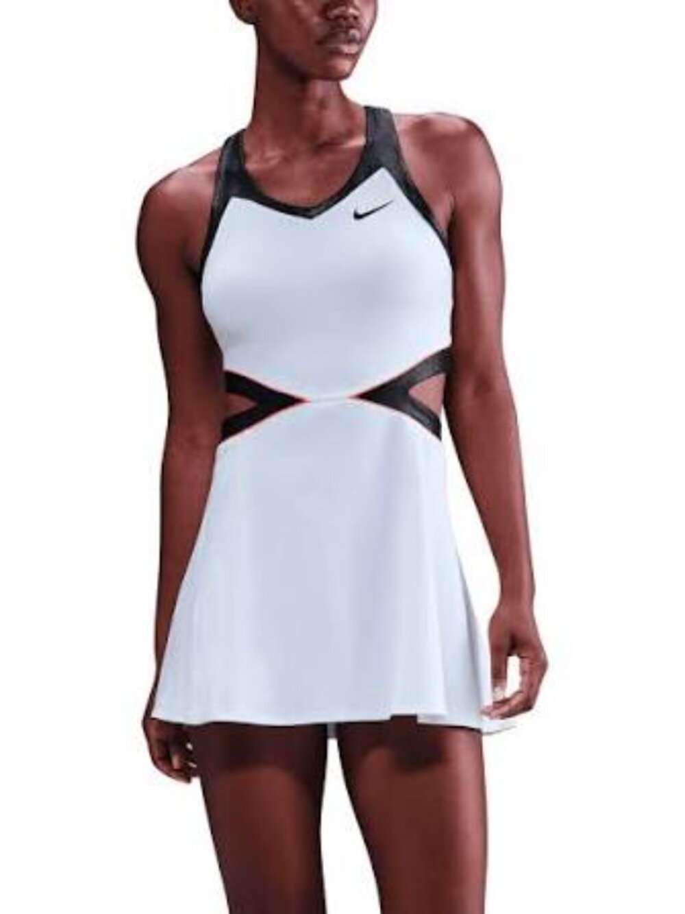 Nike White and Black High-Low Tennis Dress